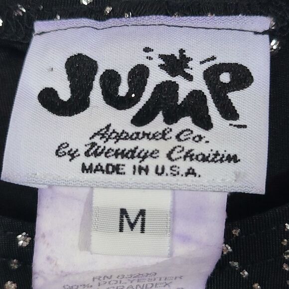 Vintage 90s Y2K Jump Black/Silver Metallic Glitter Sleeveless Formal Party Dress - Picture 6 of 8